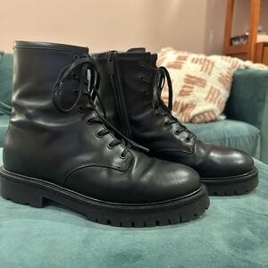 Thursday Boot Company Black Leather Combat Boots